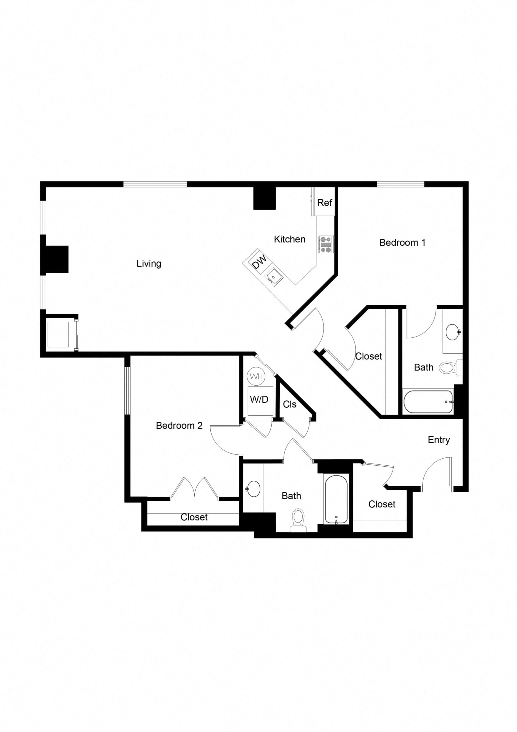2x2 B08-1 Floor Plan 2x2 B08-1 Floor Plan